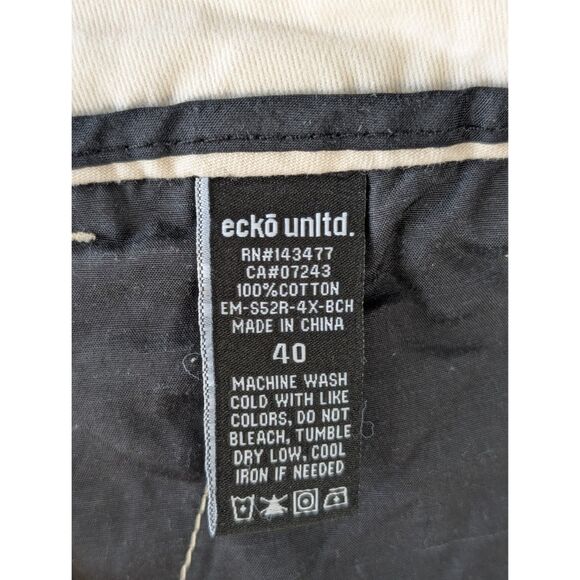Y2k Ecko Unltd. Baggy Cargo Shorts Cream Men's Size 40 - Picture 8 of 13